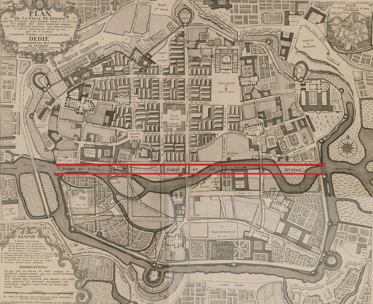 Plan de la ville de rennes f forestier 1726